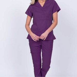 Epic Scrubs. Size XS top and bottom. Eggplant top and joggers.